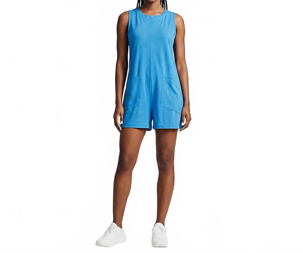 NEW JADELYNN BROOKE women's effortless mineral wash romper in cobalt